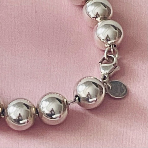 TIFFANY & CO "HARDWEAR" SILVER BALL-BEAD BRACELET / 7” - Picture 4 of 9